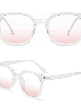 Очки окуляри квадратные градиент градієнт  имиджевые нулёвки квадратные прозрачные с градиентом розовые рожеві. барбі барби барбикорн солнцезащитные2 фото