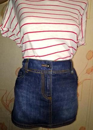 Стильная джинсовая мини юбка tom tailor, 💯 оригинал, молниеносная отправка 🚀⚡