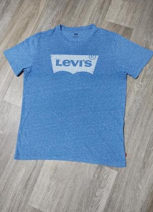Мужская футболка / levis синяя футболка с принтом / поло / мужская одежда / чоловічий одяг /