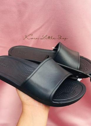 Крокс шлепанцы черные crocs sloane slide women black croslite1 фото