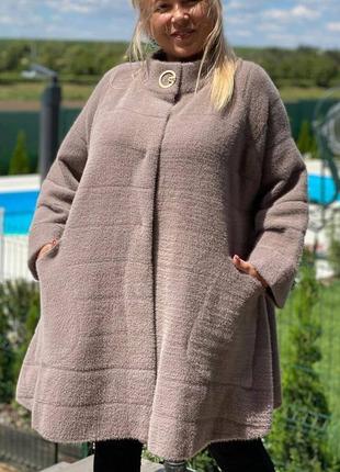 Шикарна альпака пальто супер батал туреччина люкс якість груди до 1601 фото
