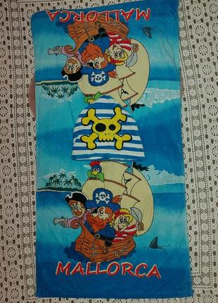 Полотенце-пончо пираты детский махровый2 фото
