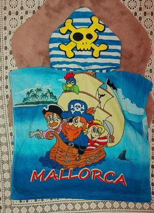 Полотенце-пончо пираты детский махровый1 фото