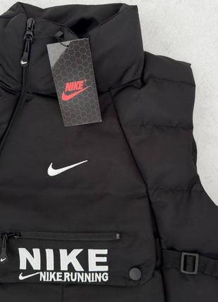 Жилет стеганый  nike running черный4 фото