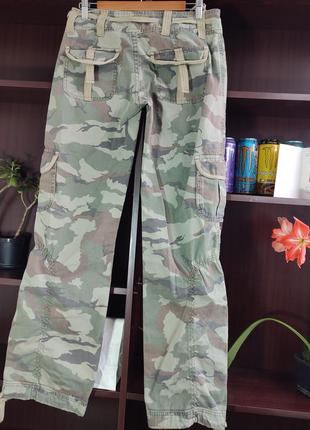 Vtg y2k cargo pants jeans camo штани джинси камуфляж брюки вінтаж карго камо на утяжках2 фото