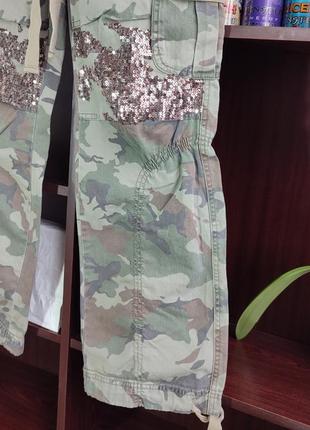 Vtg y2k cargo pants jeans camo штани джинси камуфляж брюки вінтаж карго камо на утяжках3 фото