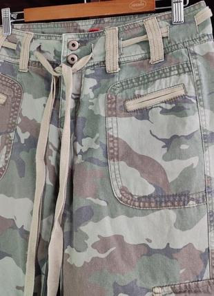 Vtg y2k cargo pants jeans camo штани джинси камуфляж брюки вінтаж карго камо на утяжках4 фото