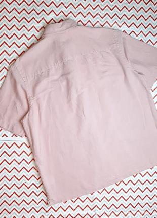 😉1+1=3 стильная нежно-розовая мужская льняная рубашка h&amp;m, размер 48 - 507 фото