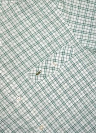 😉1+1=3 брендовая белая рубашка в клетку lacoste, размер 44 - 467 фото