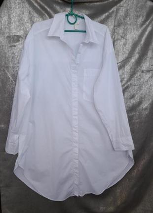 Женское коттоновое белое платье рубашка h&amp;m платье1 фото