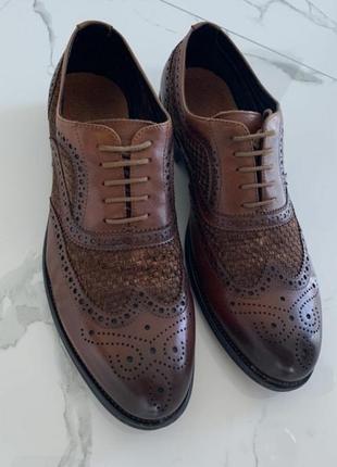 Кожаные коричневые туфли (броги, лоферы, оксфорды) vito rossi