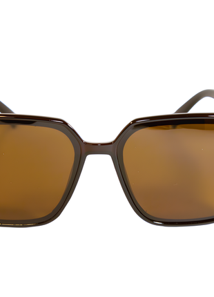 Женские солнцезащитные очки polarized, коричневые с сердечком на дужке4 фото