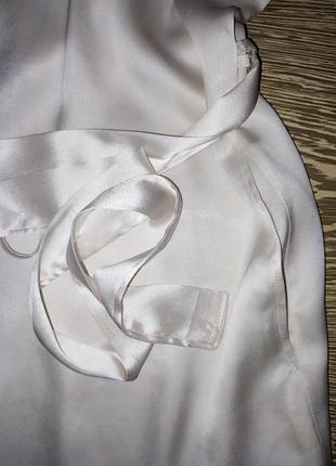 Білий (молочний), шовковий халат, 100% шовк7 фото