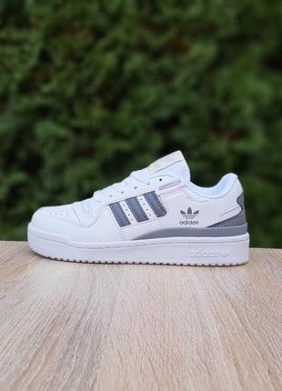 Жіночі кросівки | adidas forum low | білі | шкіра, :40