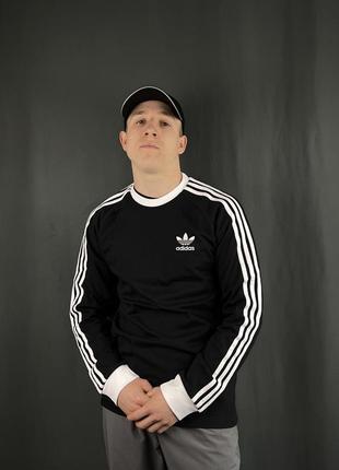 Adidas originals 3-stripes лонгслив свитшот адидас світшот лонгслів кофта адідас1 фото