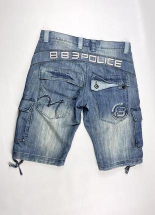 883 police шорты джинсовые карго мультипокет