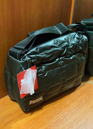 Puma metlic crossbody bag 079748-01 женская сумка на плечо мессенджер черная оригинал7 фото