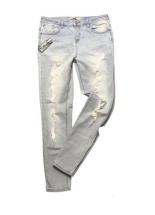 Голубые джинсы бойфренды reserved м, l, высокая посадка *нюанс*
