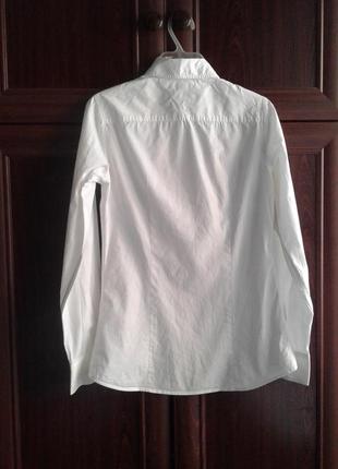 Брендовая белая рубашка ,блузка школьная хлопковая подростковая tommy  hilfiger stretch2 фото