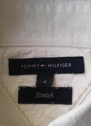 Брендовая белая рубашка ,блузка школьная хлопковая подростковая tommy  hilfiger stretch8 фото