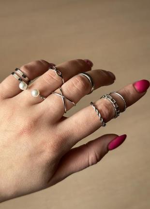 Набір колечок кольцо персні біжутерія прикраса прикраси срібні кольцо кольца