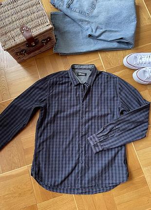 Dkny оригинал стильная качественная рубашка в клетку дорогой бренд