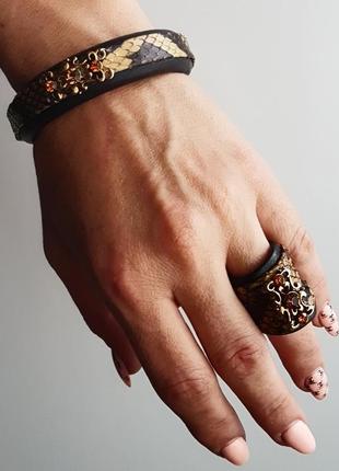 Эксклюзив!! магический набор из кожи питона,позолота,нат.камни!🔥🔥🔥