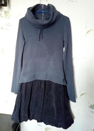 Интересное платье микс тканей