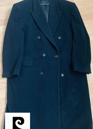 Пальто винтажное мужское pierre cardin черное кашемир шерсть длинное размер 46r 117см