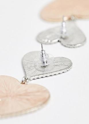 💕 нежные серьги-гвоздики с кристаллами "сердечки" от asos оригинал4 фото