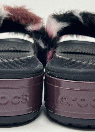 Крокс платформа черные слайды crocs crocband slide platform so luxe clog black / burgundy4 фото