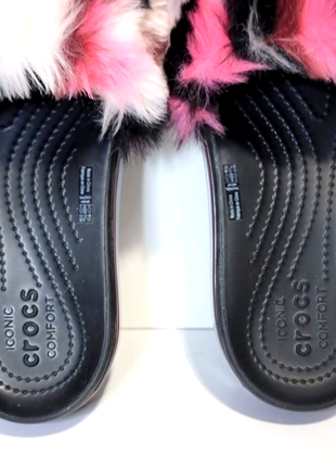 Крокс платформа чорні слайди crocs crocband slide platform so luxe clog black / burgundy9 фото