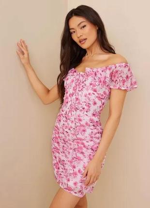 Новое платье floral bardot mini dress nelly1 фото