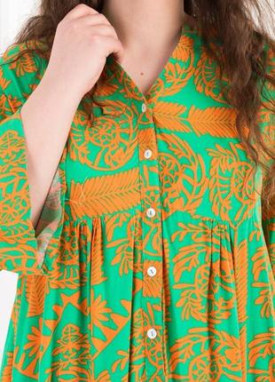 Женское двухцветное платье батал в принт2 фото
