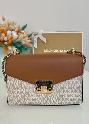 Сумка брендовая michael kors rose medium shoulder bag оригинал на подарок материнской/девочке2 фото