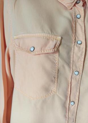 Рубашка морковно-пастельный цвет 16 размер красивые пуговицы- кнопки2 фото