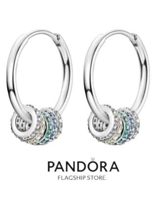 Серьги кольца серебро silver_pandora original серги1 фото