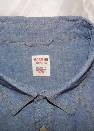 Чоловіча джинсова сорочка з коротким рукавом mossimo оригінал р.54-56 (034rk) (тільки в зазначеному розмірі,6 фото