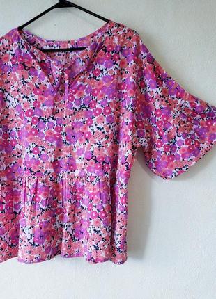 Новая удлиненная блуза с цветочным принтом newlook curve7 фото