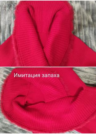 💖👍 ярко -красная тёплая кофта, свитер6 фото