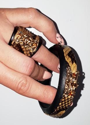 Эксклюзив!! магический набор из кожи питона,позолота,нат.камни!🔥🔥🔥