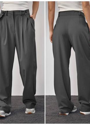 Широкі штани брюки палацо костюмка. штаны с высокой талией, брюки широкие палаццо4 фото