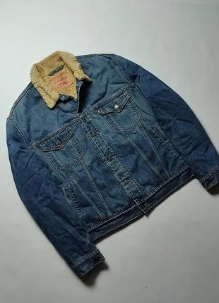 Куртка шерпа джинсовая мужская levi's sherpa trucker jacket l-size (50-52) в идеальном состоянии5 фото