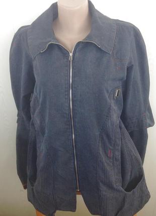 Фирменная легкая куртка iconoclast франция р. 42 ткань типа джинс на молнии1 фото