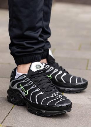 Р.40-46 кроссовки nike air max plus tn black silver green nk1288 фото