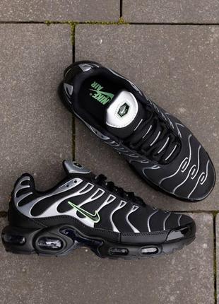 Р.40-46 кроссовки nike air max plus tn black silver green nk12810 фото