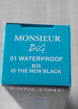 Водостойкая тушь для ресниц с эффектом экстремального объема lancome monsieur big 01 waterproof mascara. 10 ml.3 фото