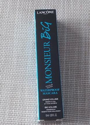 Водостійка туш для вій з ефектом екстремального об'єму lancome monsieur big 01 waterproof mascara. 10 ml.2 фото