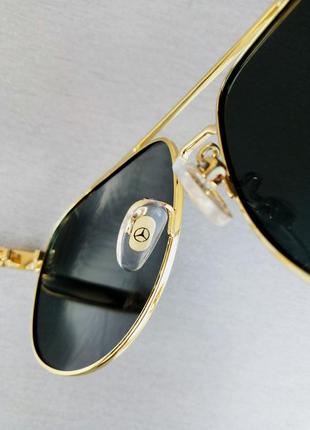 Mercedes benz очки капли мужские солнцезащитные черные в золоте поляризированые