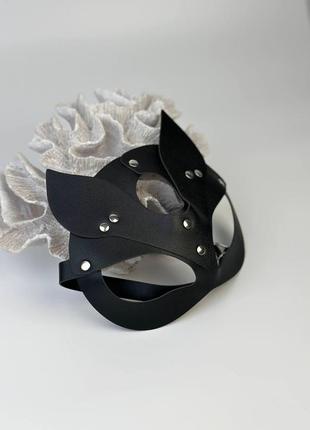 Маска бдсм кішка якісна екошкіра металева застібка